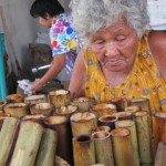 Old Lady Preparing Khao Lam |  Thai Culture